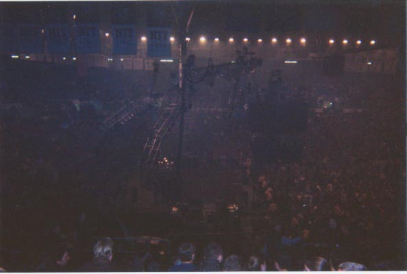 the stage before the lights go off..